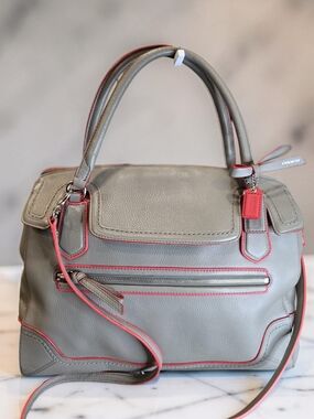 Coach Poppy Leather Flap Satchel Bag
